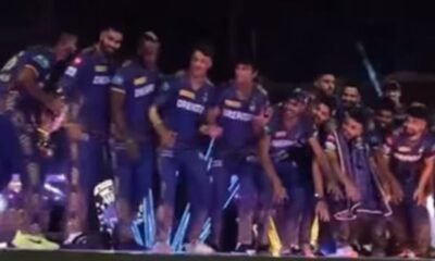 Shreyas Iyer recreating Lionel Messi's pose