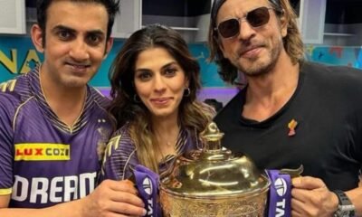 Guatam Gambhir with Shah Rukh Khan after KKR's IPL 2024 triumph