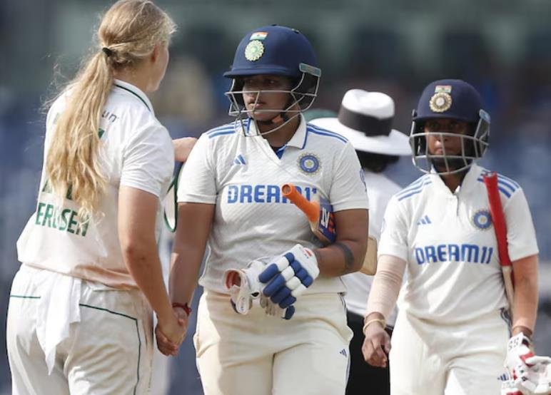 Indian women's cricket team beat South Africa by 10 wickets in one-off Test.