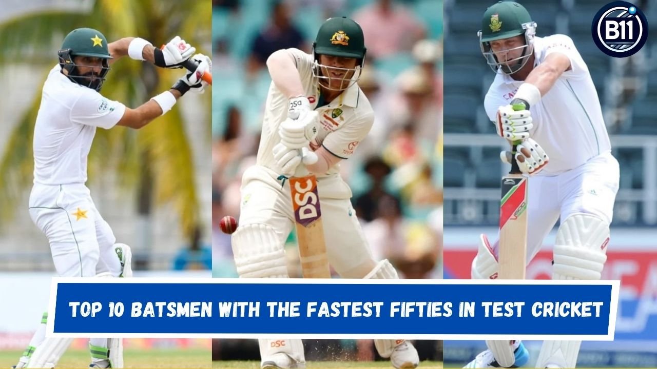 Top 10 Batsmen with the Fastest Fifties in Test Cricket